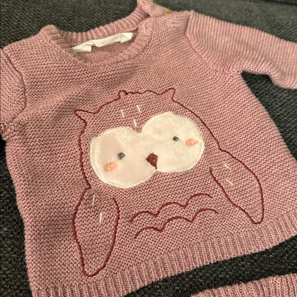 rene rofe baby owl sweater set - great condition - Picture 2 of 5